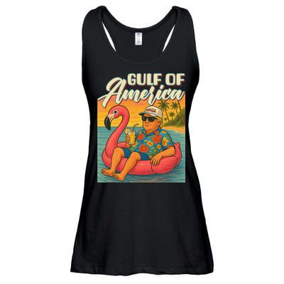 Funny Trump Flamingo Float Gulf Of US America Beach Lover Ladies Essential Flowy Tank