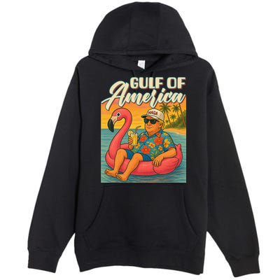 Funny Trump Flamingo Float Gulf Of US America Beach Lover Premium Pullover Hoodie