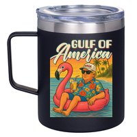 Funny Trump Flamingo Float Gulf Of US America Beach Lover 12oz Stainless Steel Coffee Mug