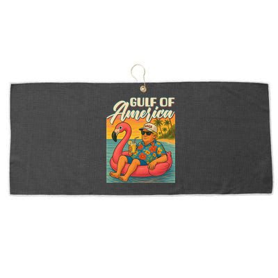Funny Trump Flamingo Float Gulf Of US America Beach Lover Large Microfiber Waffle Golf Towel
