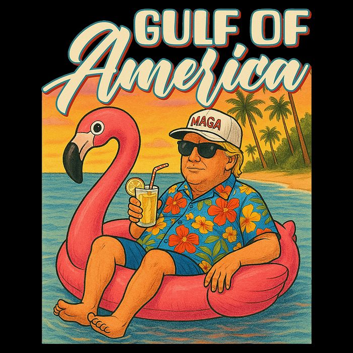 Funny Trump Flamingo Float Gulf Of US America Beach Lover Sustainable Knit Beanie
