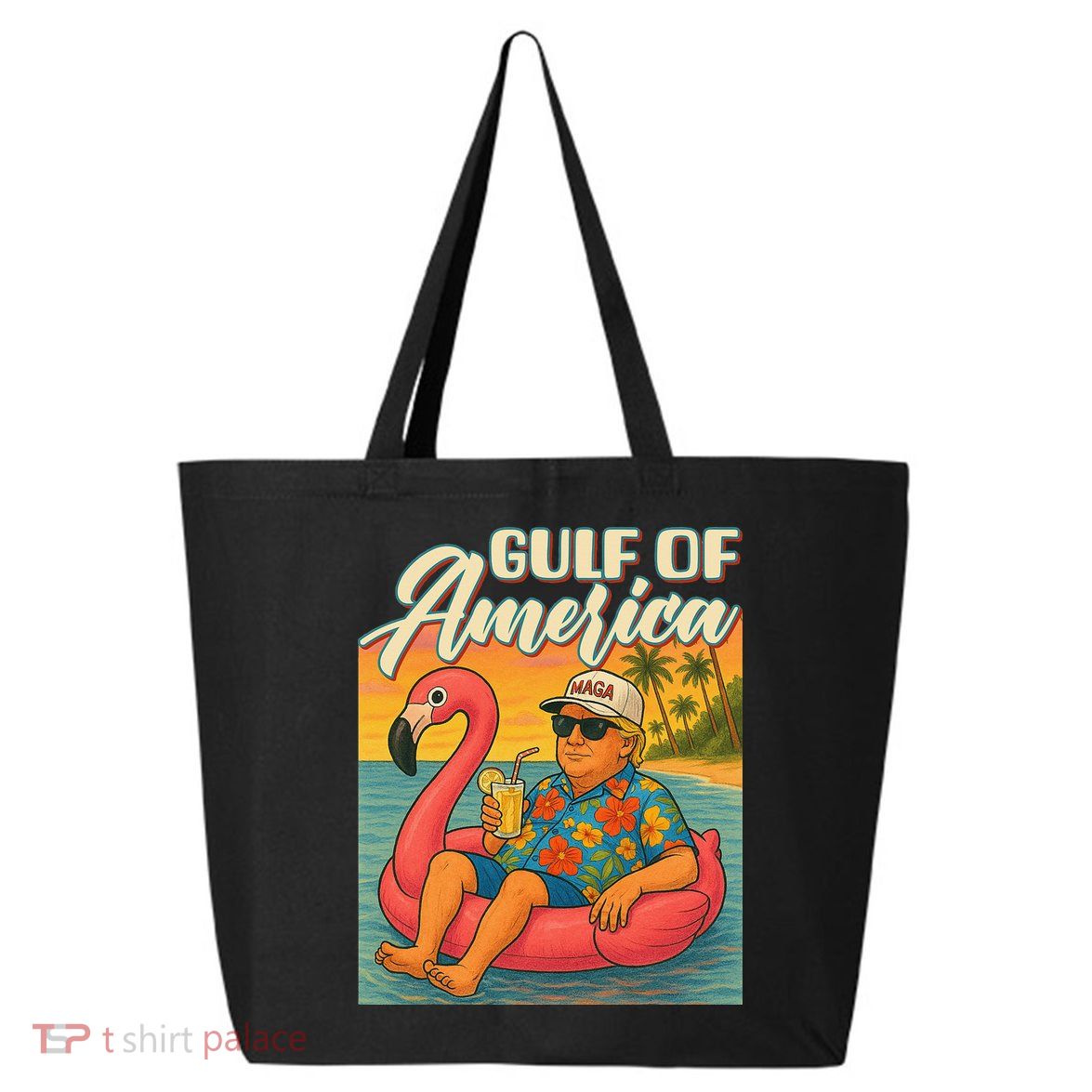 Funny Trump Flamingo Float Gulf Of US America Beach Lover 25L Jumbo Tote