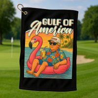 Funny Trump Flamingo Float Gulf Of US America Beach Lover Golf Towel