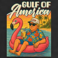 Funny Trump Flamingo Float Gulf Of US America Beach Lover Golf Towel