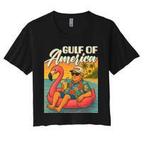 Funny Trump Flamingo Float Gulf Of US America Beach Lover Crop Top