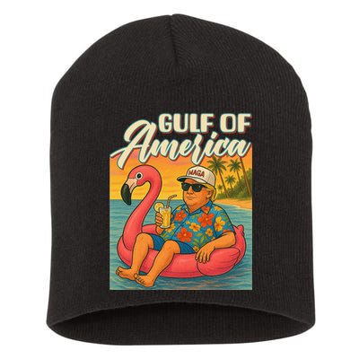 Funny Trump Flamingo Float Gulf Of US America Beach Lover Short Acrylic Beanie