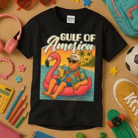 Funny Trump Flamingo Float Gulf Of US America Beach Lover Kids T-Shirt