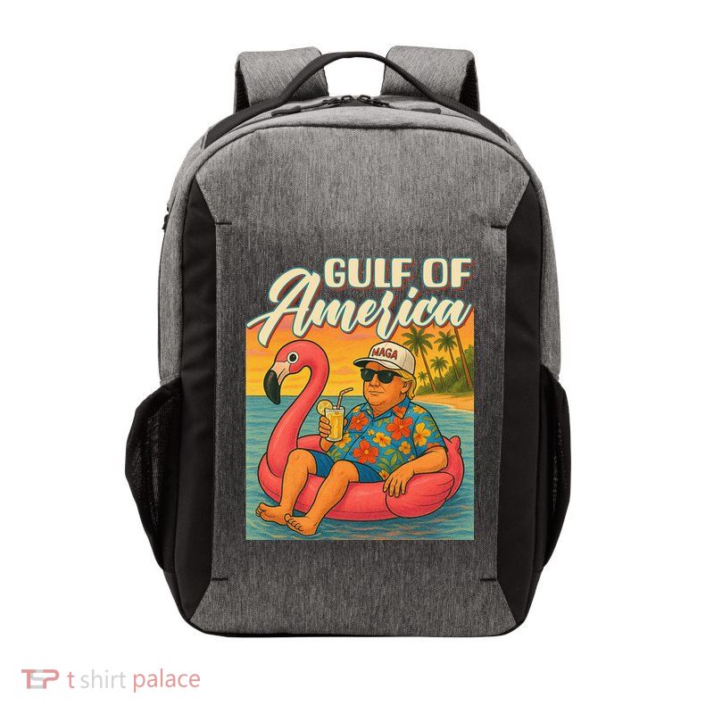 Funny Trump Flamingo Float Gulf Of US America Beach Lover Vector Backpack