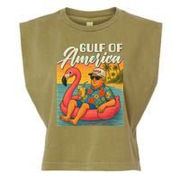 Funny Trump Flamingo Float Gulf Of US America Beach Lover Garment-Dyed Women's Muscle Tee