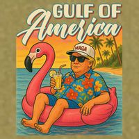 Funny Trump Flamingo Float Gulf Of US America Beach Lover Garment-Dyed Women's Muscle Tee