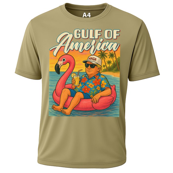 Funny Trump Flamingo Float Gulf Of US America Beach Lover Performance Shirt