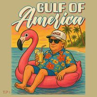 Funny Trump Flamingo Float Gulf Of US America Beach Lover Cooling Performance Long Sleeve Crew