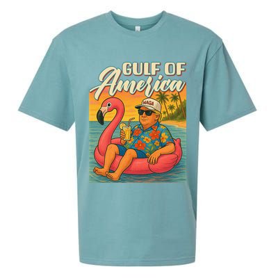 Funny Trump Flamingo Float Gulf Of US America Beach Lover Sueded Cloud Jersey T-Shirt