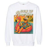 Funny Trump Flamingo Float Gulf Of US America Beach Lover Garment-Dyed Sweatshirt