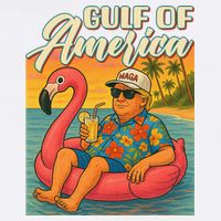 Funny Trump Flamingo Float Gulf Of US America Beach Lover Garment-Dyed Sweatshirt