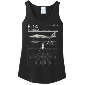 F14 Tomcat Fighter Jet Diagram Ladies Essential Tank