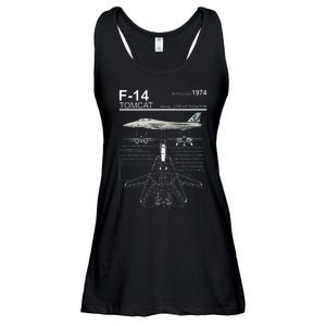 F14 Tomcat Fighter Jet Diagram Ladies Essential Flowy Tank