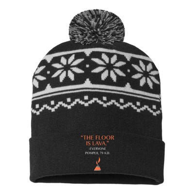 Funny The Floor Is Lava History Lovers & Teachers USA-Made Snowflake Beanie