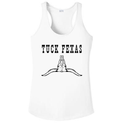 Funny Tuck Fexas Vintage Horns Down Ladies PosiCharge Competitor Racerback Tank