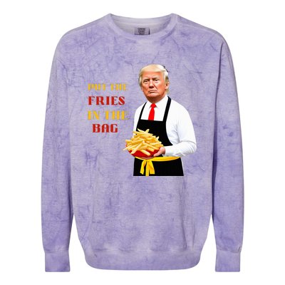 Funny Trump Fast Food Put The Fries In The Bag 2024 Colorblast Crewneck Sweatshirt