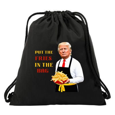 Funny Trump Fast Food Put The Fries In The Bag 2024 Drawstring Bag