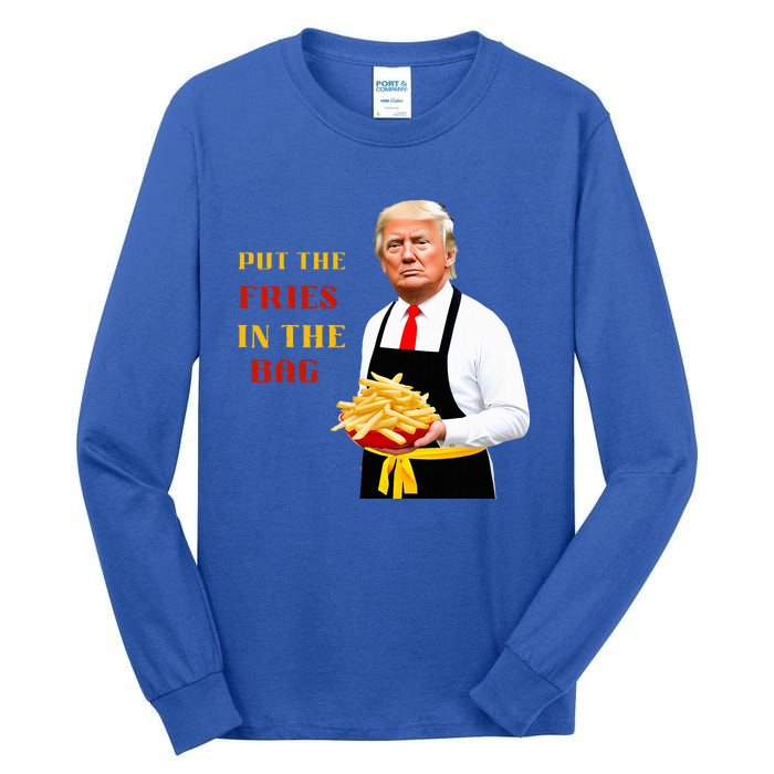 Funny Trump Fast Food Put The Fries In The Bag 2024 Tall Long Sleeve T-Shirt