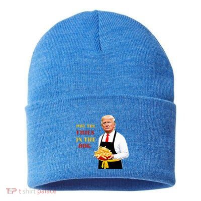 Funny Trump Fast Food Put The Fries In The Bag 2024 Sustainable Knit Beanie