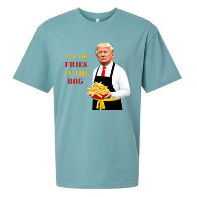 Funny Trump Fast Food Put The Fries In The Bag 2024 Sueded Cloud Jersey T-Shirt