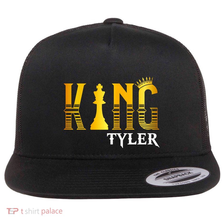 Funny Tyler First Name Cute Gift King Tyler Gift Flat Bill Trucker Hat