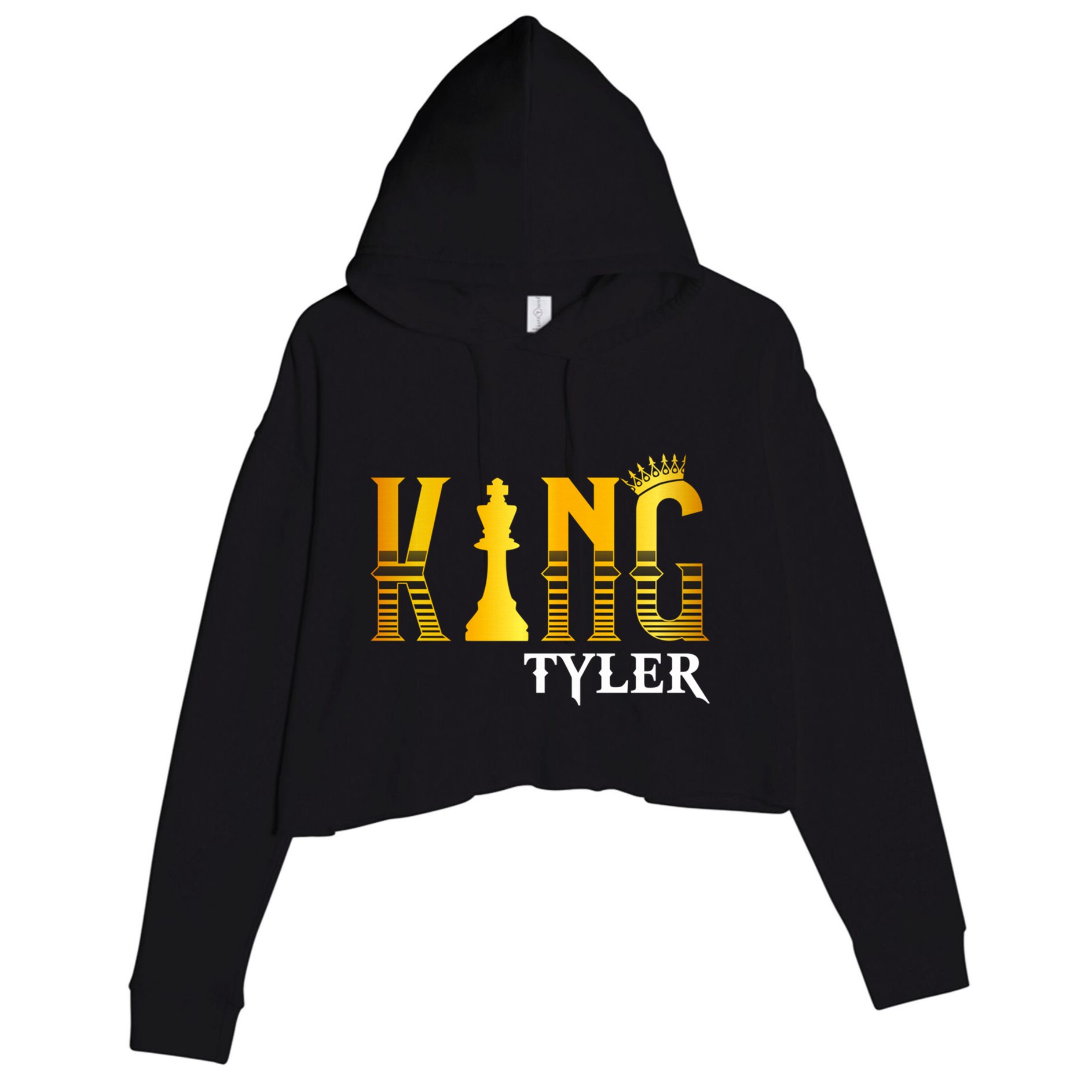Funny Tyler First Name Cute Gift King Tyler Gift Crop Fleece Hoodie