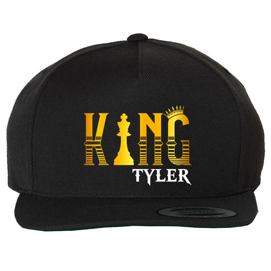 Funny Tyler First Name Cute Gift King Tyler Gift Wool Snapback Cap