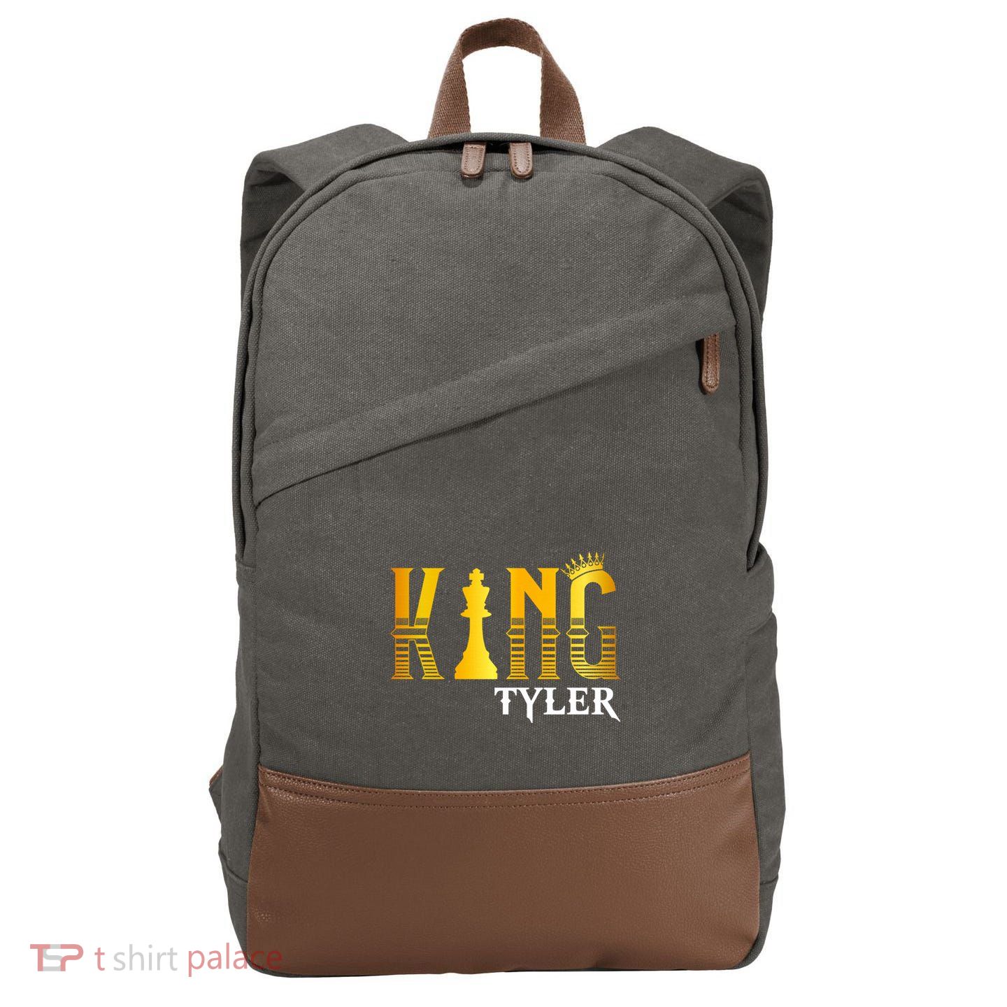 Funny Tyler First Name Cute Gift King Tyler Gift Cotton Canvas Backpack