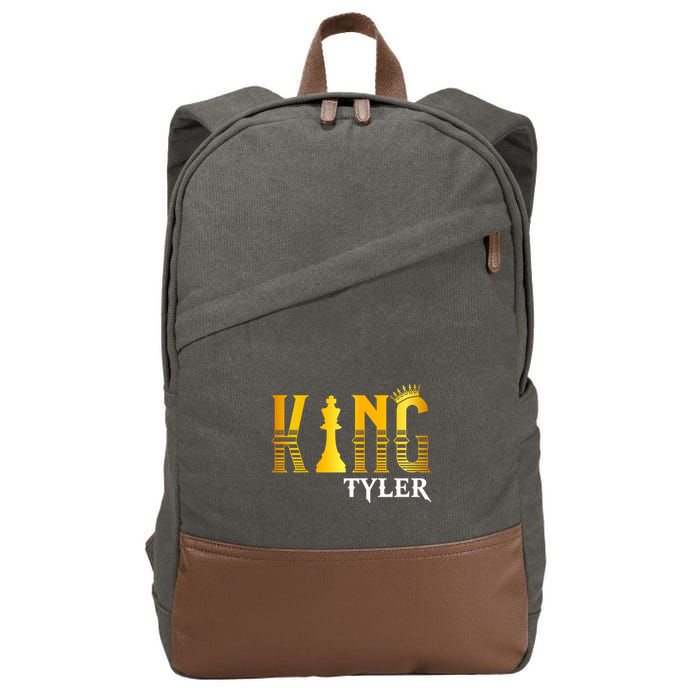 Funny Tyler First Name Cute Gift King Tyler Gift Cotton Canvas Backpack