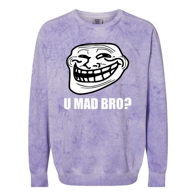 Funny Troll Face U Mad New Colorblast Crewneck Sweatshirt