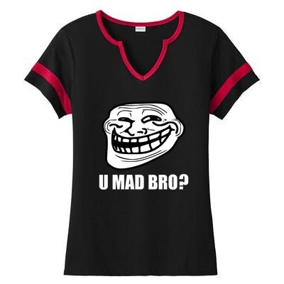 Funny Troll Face U Mad New Ladies Halftime Notch Neck Tee