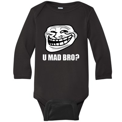 Funny Troll Face U Mad New Baby Long Sleeve Bodysuit