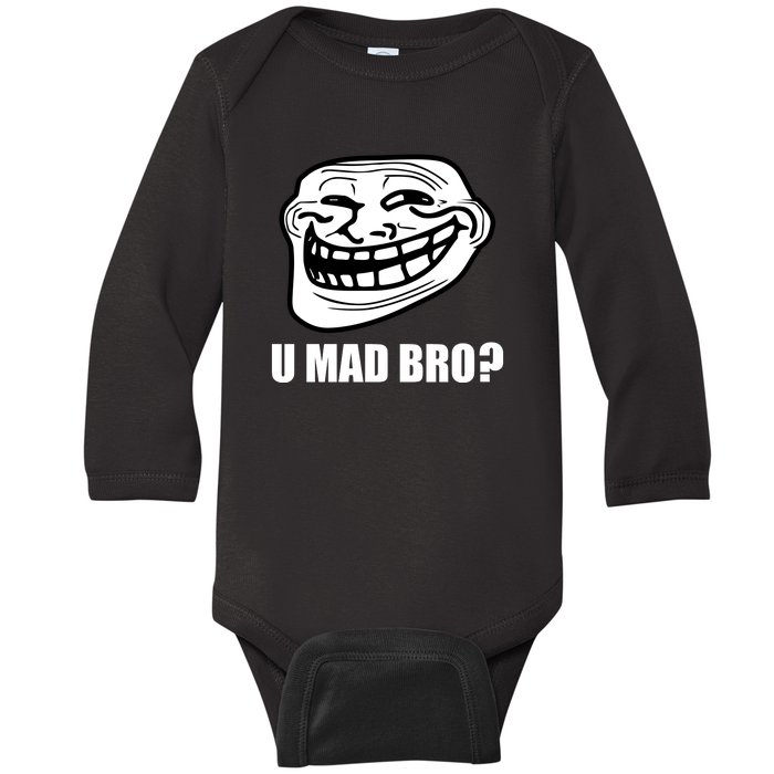 Funny Troll Face U Mad New Baby Long Sleeve Bodysuit