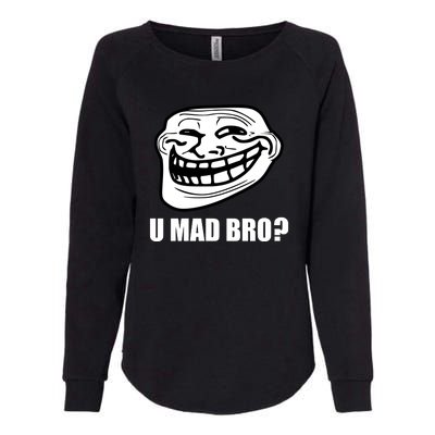 Funny Troll Face U Mad New Womens California Wash Sweatshirt