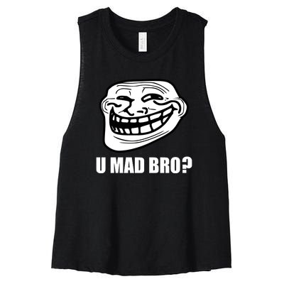 Funny Troll Face U Mad New Women's Racerback Cropped Tank