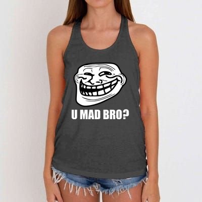 Funny Troll Face U Mad New Women's Knotted Racerback Tank