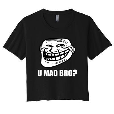 Funny Troll Face U Mad New Women's Crop Top Tee