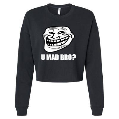 Funny Troll Face U Mad New Cropped Pullover Crew