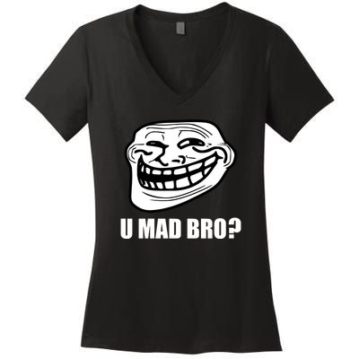 Funny Troll Face U Mad New Women's V-Neck T-Shirt