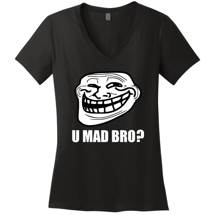 Funny Troll Face U Mad New Women's V-Neck T-Shirt