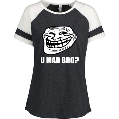 Funny Troll Face U Mad New Enza Ladies Jersey Colorblock Tee