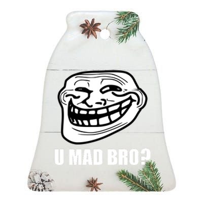 Funny Troll Face U Mad New Ceramic Bell Ornament