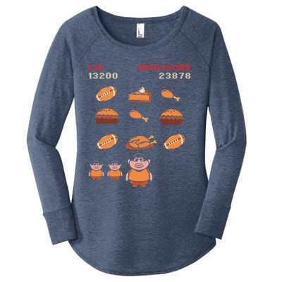 Funny Thanksgiving Food Lover Video Game Professional Gamer Gift Women's Perfect Tri Tunic Long Sleeve Shirt