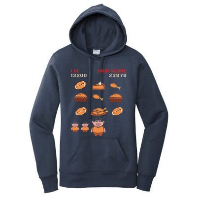 Funny Thanksgiving Food Lover Video Game Professional Gamer Gift Women's Pullover Hoodie