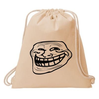 Funny Troll Face Nerd Geek Drawstring Bag