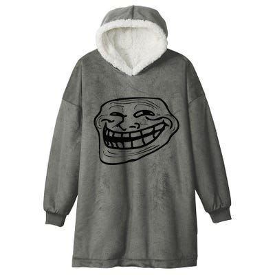 Funny Troll Face Nerd Geek Hooded Wearable Blanket
